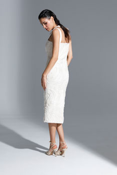 Elegantna midi haljina sa teksturom Tiffany Production